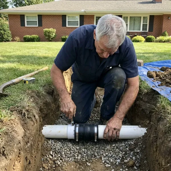 DGR Plumbing technician providing sewer line replacement in Bella Vista, AR